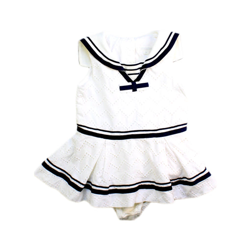 A White Sleeveless Rompers from Nicholas & Bears in size 12-18M for girl. (Front View)