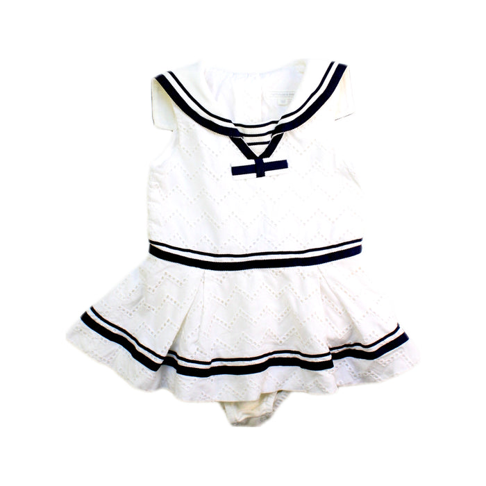 A White Sleeveless Rompers from Nicholas & Bears in size 12-18M for girl. (Front View)
