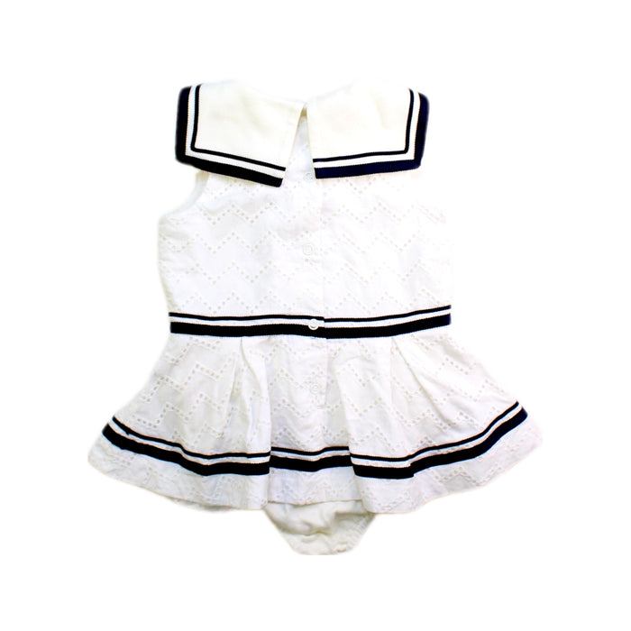 A White Sleeveless Rompers from Nicholas & Bears in size 12-18M for girl. (Back View)