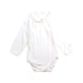 A Ivory Long Sleeve Bodysuits from Petit Bateau in size 6-12M for girl. (Front View)