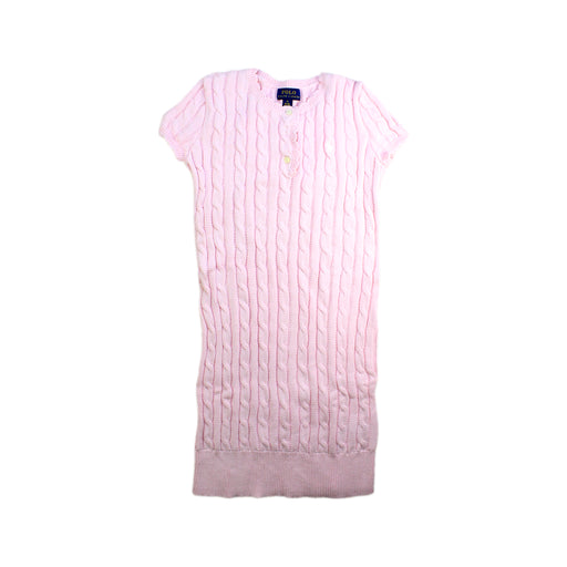 A Pink Sweater Dresses from Polo Ralph Lauren in size 8Y for girl. (Front View)