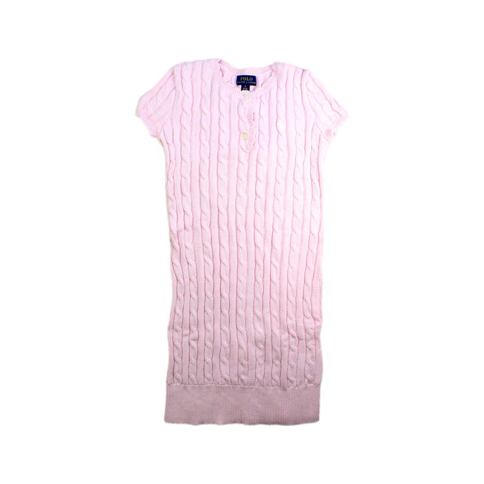 A Pink Sweater Dresses from Polo Ralph Lauren in size 8Y for girl. (Front View)