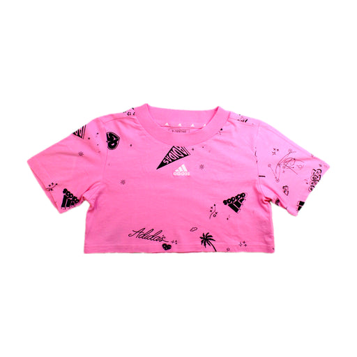 A Pink Short Sleeve T Shirts from Adidas in size 9Y for girl. (Front View)
