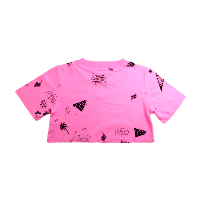 A Pink Short Sleeve T Shirts from Adidas in size 9Y for girl. (Back View)