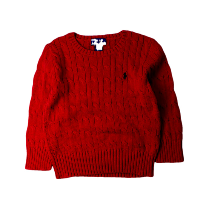A Red Knit Sweaters from Polo Ralph Lauren in size 3T for boy. (Front View)