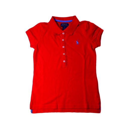 A Red Short Sleeve Polos from Polo Ralph Lauren in size 7Y for girl. (Front View)