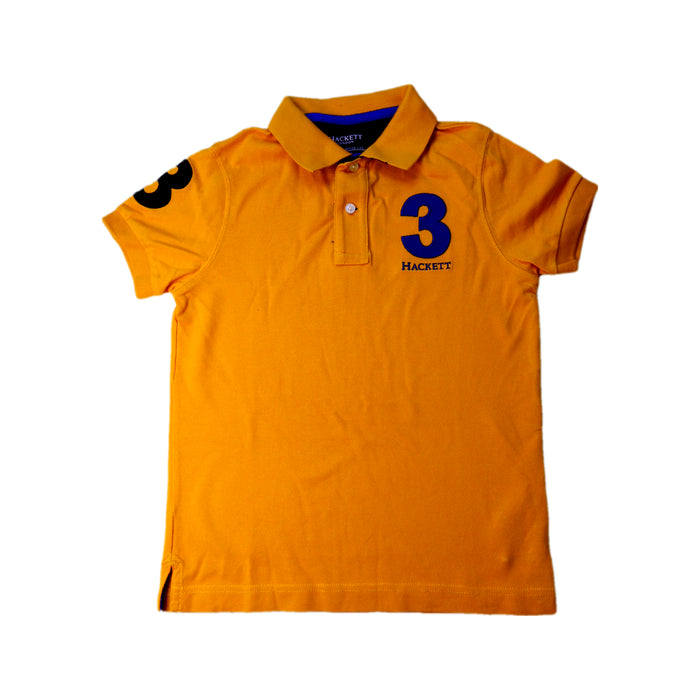 A Orange Short Sleeve Polos from Hackett in size 7Y for boy. (Front View)