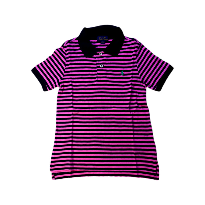 A Pink Short Sleeve Polos from Polo Ralph Lauren in size 5T for boy. (Front View)