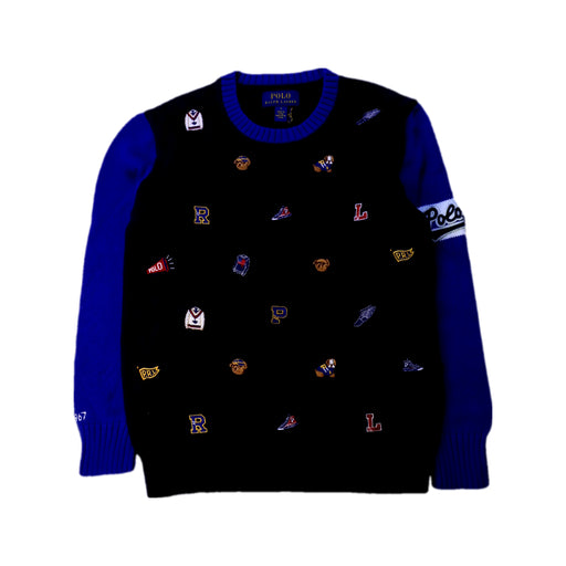 A Black Knit Sweaters from Polo Ralph Lauren in size 7Y for boy. (Front View)