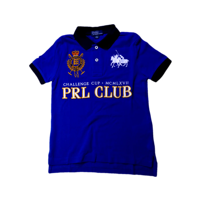 A Blue Short Sleeve Polos from Polo Ralph Lauren in size 5T for boy. (Front View)