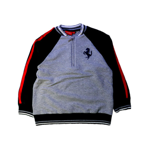 A Grey Zippered Sweatshirts from Ferrari in size 6T for boy. (Front View)