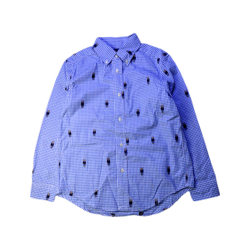 A Blue Long Sleeve Shirts from Ralph Lauren in size 7Y for boy. (Front View)