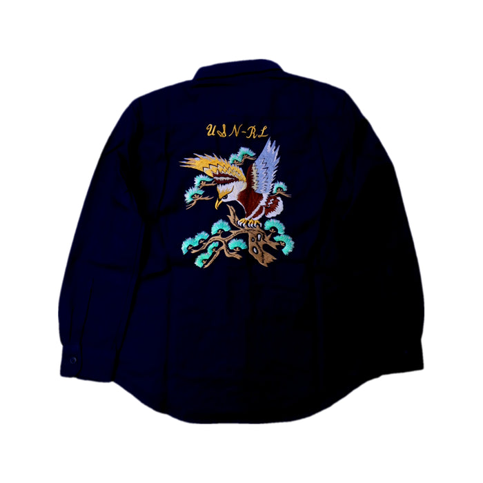 A Navy Long Sleeve Shirts from Polo Ralph Lauren in size 7Y for boy. (Back View)