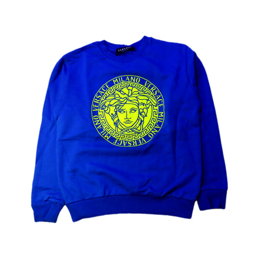 A Blue Crewneck Sweatshirts from Young Versace in size 10Y for boy. (Front View)
