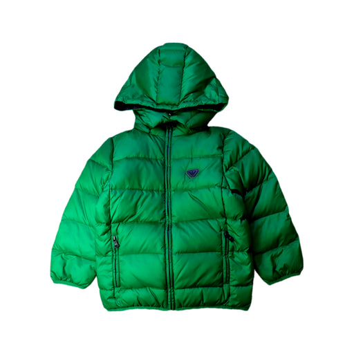 A Green Puffer/Quilted Coats & Outerwear from Armani in size 6T for neutral. (Front View)