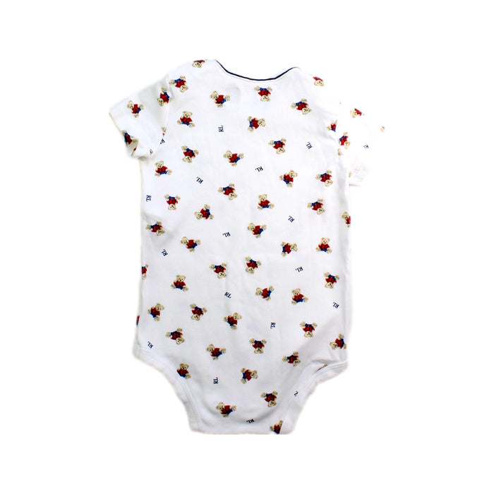 A White Short Sleeve Bodysuits from Ralph Lauren in size 6-12M for boy. (Back View)