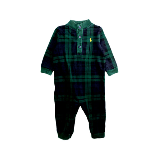 A Green Long Sleeve Rompers from Ralph Lauren in size 6-12M for boy. (Front View)