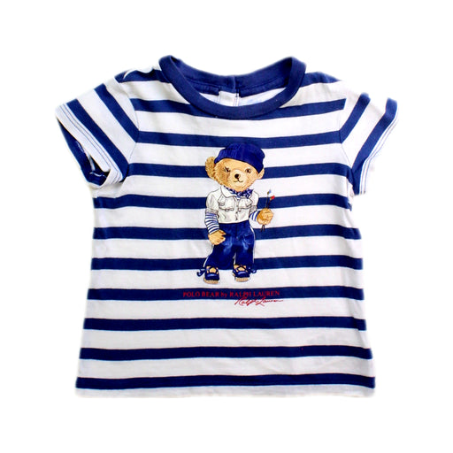 A Blue Short Sleeve T Shirts from Ralph Lauren in size 6-12M for girl. (Front View)