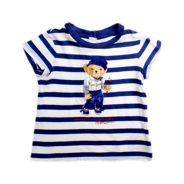 A Blue Short Sleeve T Shirts from Ralph Lauren in size 6-12M for girl. (Front View)