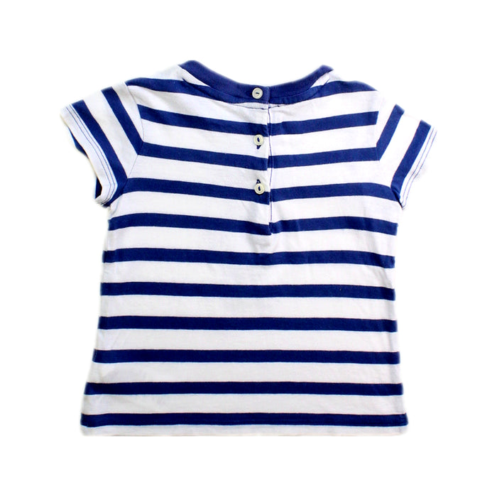 A Blue Short Sleeve T Shirts from Ralph Lauren in size 6-12M for girl. (Back View)