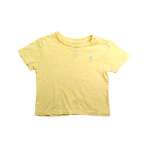 A Yellow Short Sleeve T Shirts from Ralph Lauren in size 6-12M for boy. (Front View)