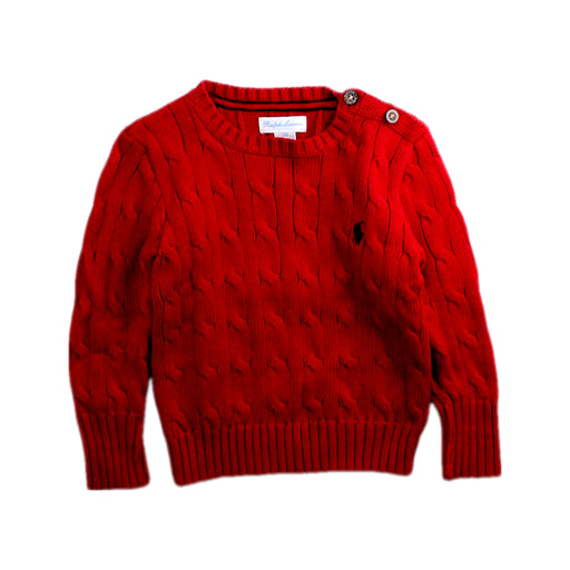 A Red Knit Sweaters from Ralph Lauren in size 6-12M for boy. (Front View)