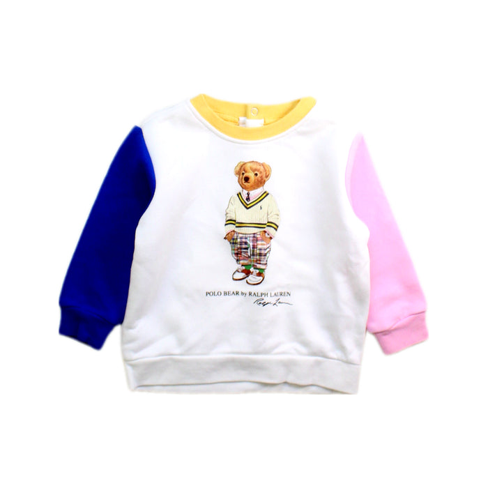 A White Crewneck Sweatshirts from Ralph Lauren in size 3-6M for boy. (Front View)