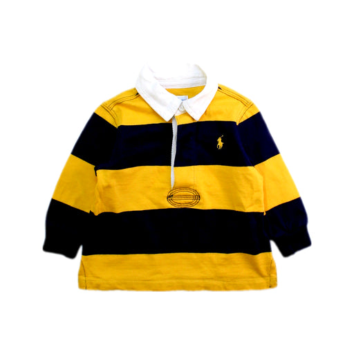 A Yellow Long Sleeve Polos from Ralph Lauren in size 6-12M for boy. (Front View)