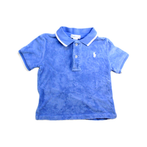 A Blue Short Sleeve Polos from Ralph Lauren in size 12-18M for boy. (Front View)