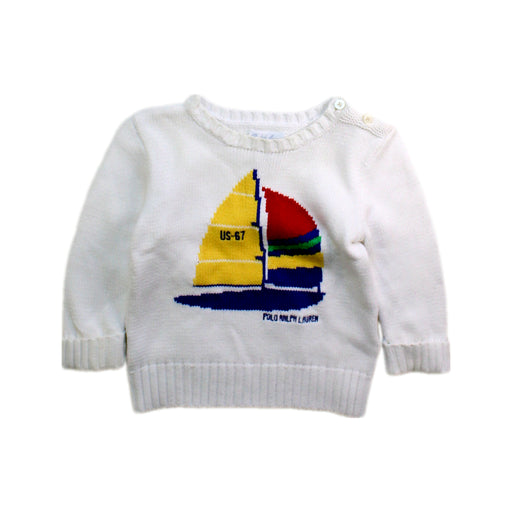 A White Long Sleeve Tops from Ralph Lauren in size 6-12M for boy. (Front View)