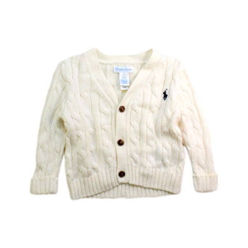 A White Cardigans from Ralph Lauren in size 3-6M for boy. (Front View)