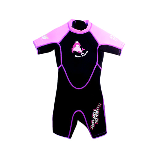 A Black Wetsuits from Watersports in size 2T for girl. (Front View)