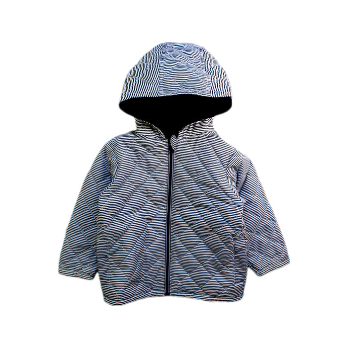A Navy Rain Jackets from Petit Bateau in size 12-18M for boy. (Back View)