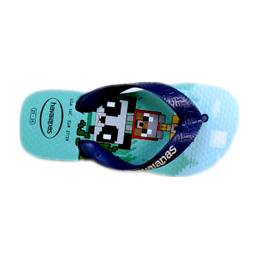 A Blue Flip Flops from Havaianas in size 4T for boy. (Front View)