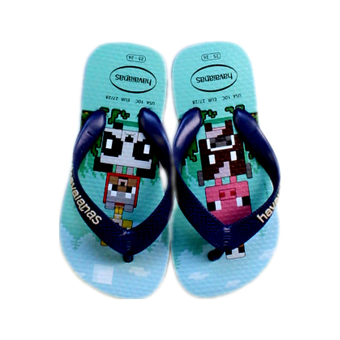 A Blue Flip Flops from Havaianas in size 4T for boy. (Back View)