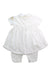 A White Short Sleeve Dresses from Steiff in size 6-12M for girl. (Back View)