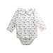 A White Long Sleeve Bodysuits from Adorarmi in size 3-6M for boy. (Front View)