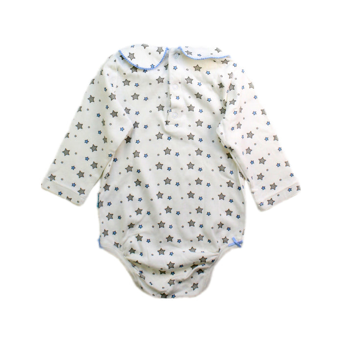 A White Long Sleeve Bodysuits from Adorarmi in size 3-6M for boy. (Back View)