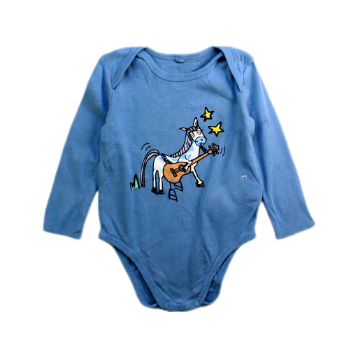 A Blue Long Sleeve Bodysuits from Stella McCartney in size 6-12M for boy. (Front View)