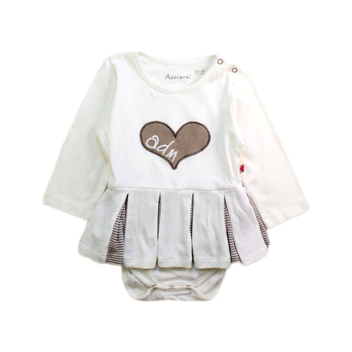 A White Long Sleeve Dresses from Adorarmi in size 3-6M for girl. (Front View)