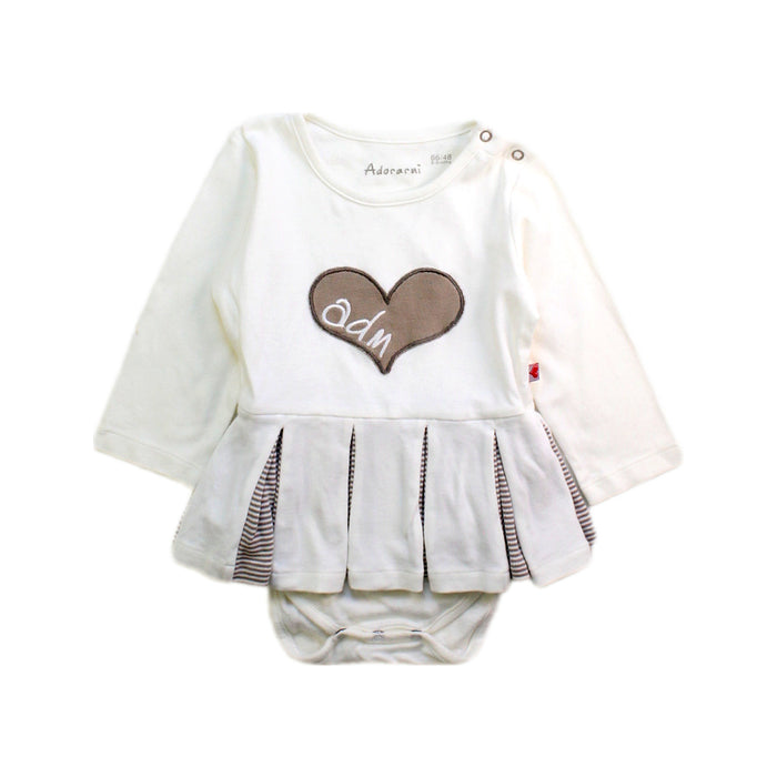 A White Long Sleeve Dresses from Adorarmi in size 3-6M for girl. (Front View)