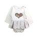 A White Long Sleeve Dresses from Adorarmi in size 3-6M for girl. (Front View)