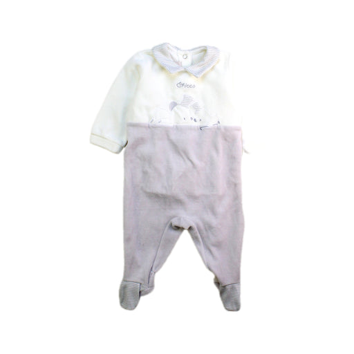 A White Long Sleeve Rompers from Chicco in size 0-3M for boy. (Front View)