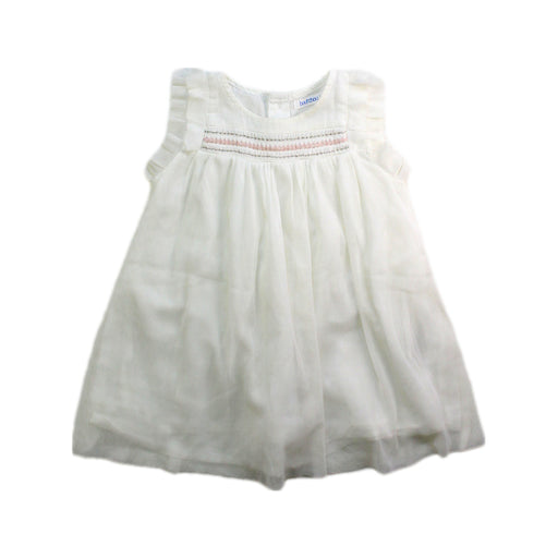 A White Sleeveless Dresses from Bout'Chou in size 3-6M for girl. (Front View)