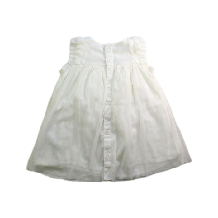 A White Sleeveless Dresses from Bout'Chou in size 3-6M for girl. (Back View)