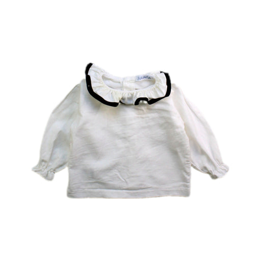 A White Long Sleeve Tops from Juliana in size 0-3M for girl. (Front View)
