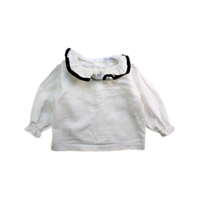 A White Long Sleeve Tops from Juliana in size 0-3M for girl. (Front View)