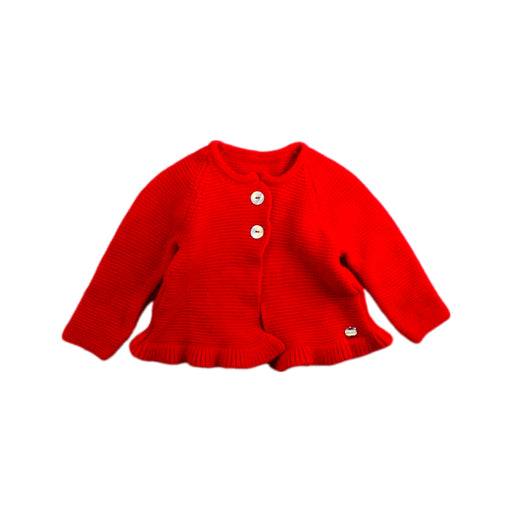A Red Cardigans from Juliana in size 0-3M for girl. (Front View)