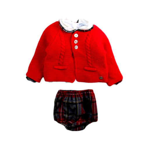 A Red Shorts Sets from Juliana in size 0-3M for girl. (Front View)