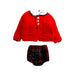 A Red Shorts Sets from Juliana in size 0-3M for girl. (Front View)